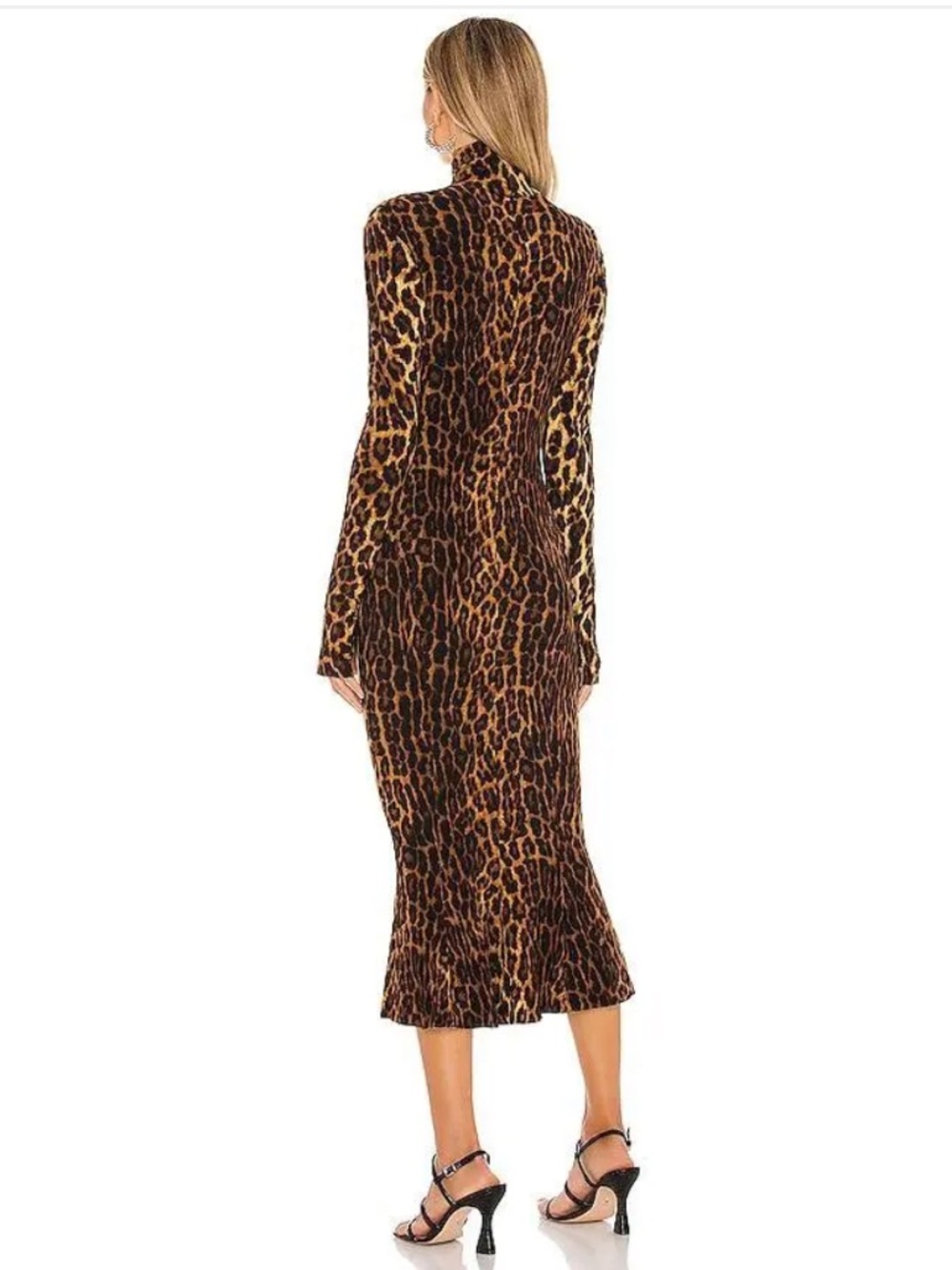 Norma Kamali Leopard-Print Long-Sleeve Midi Dress - Brown/Black - Picture 4 of 16